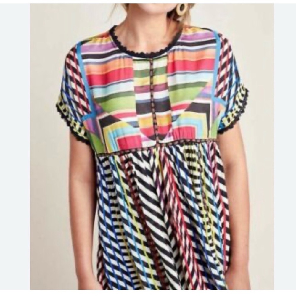 Multicolor Geometric Women's Blouse